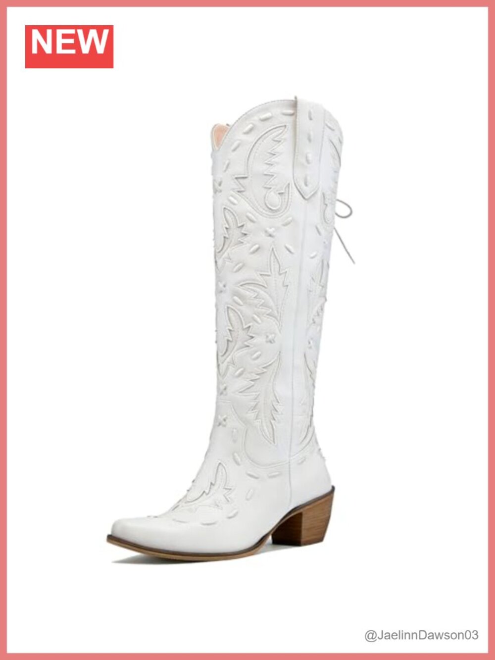 New Meefit Lace Up Cowboy Boots Women Knee High Cowgirl Boots